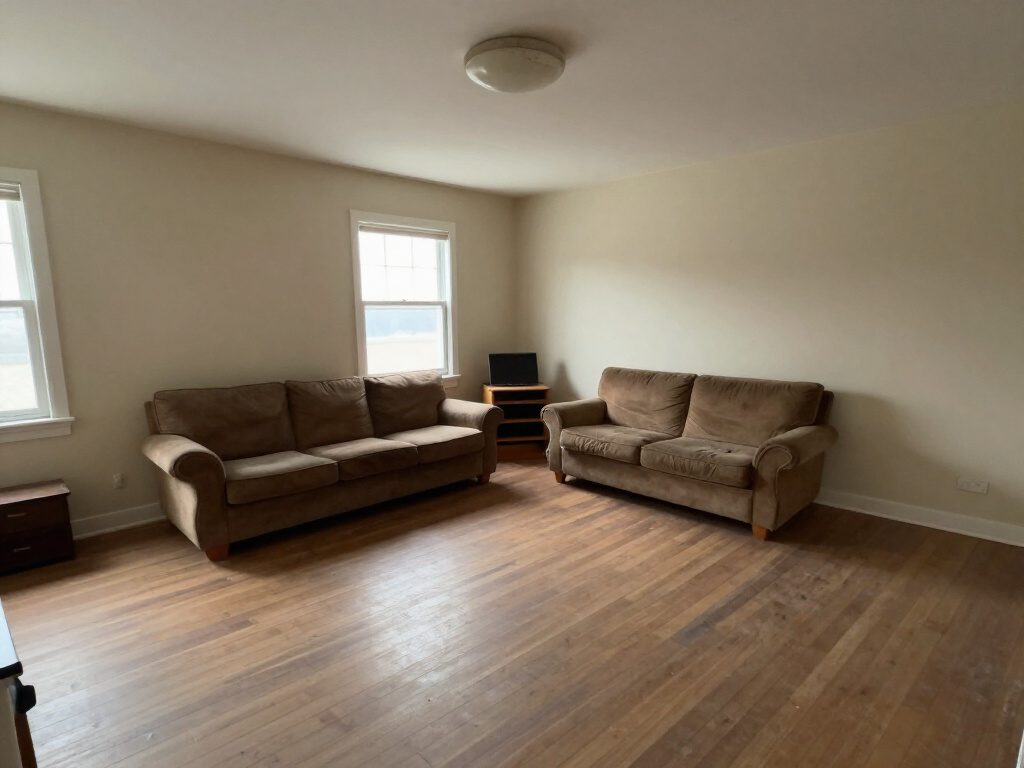 A real living room, before HomeGlow's Boho redesign