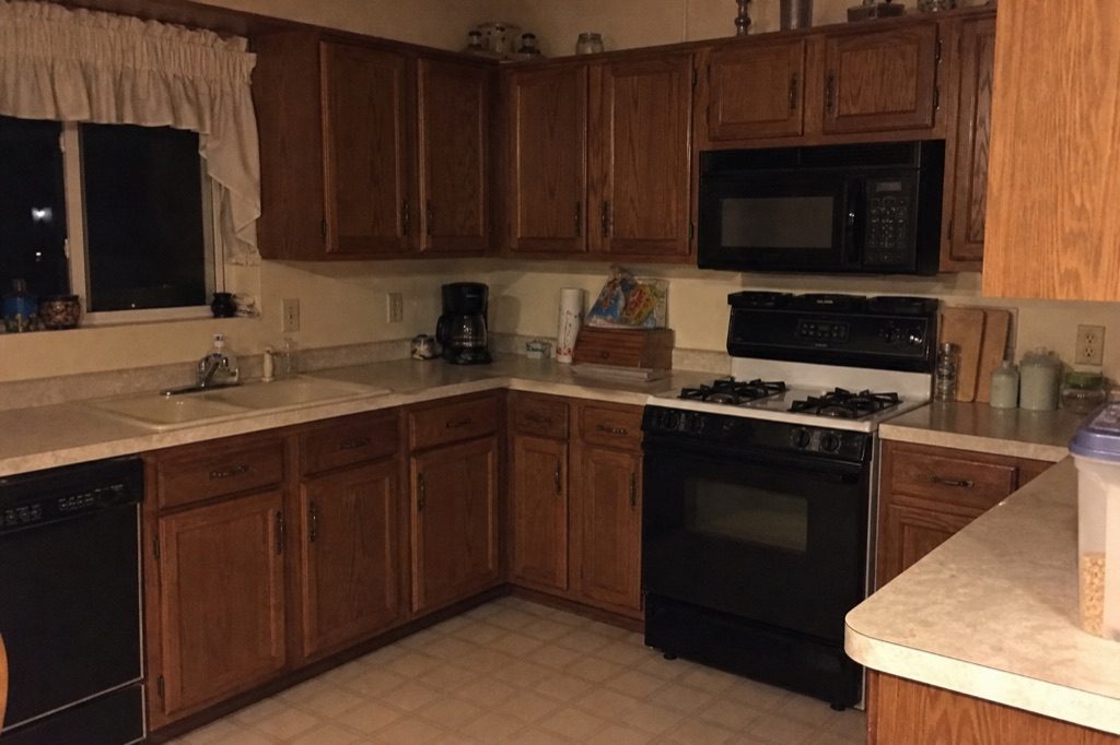 A real bathroom, before HomeGlow's Classic shaker redesign
