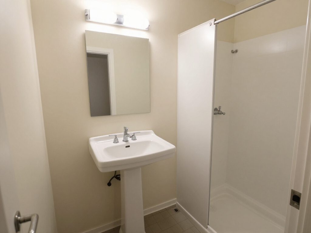 A real bathroom, before HomeGlow's Coastal redesign