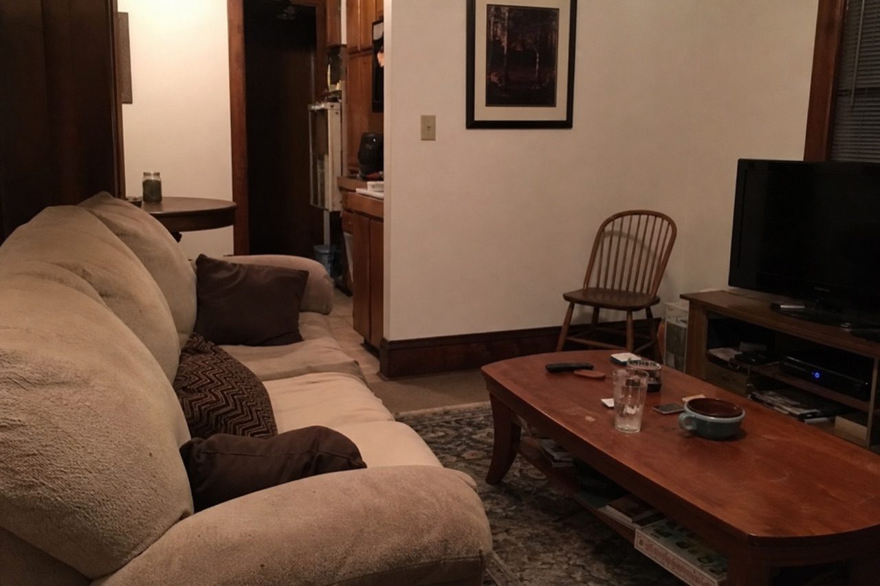 A real home office, before HomeGlow's Contemporary redesign