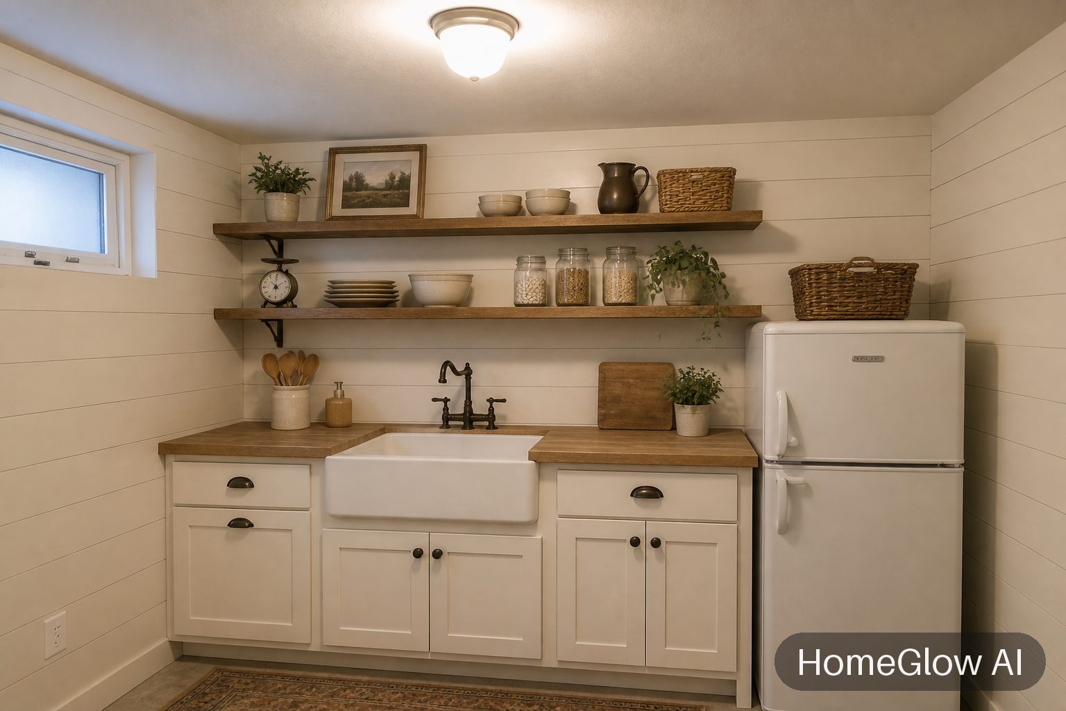The same kitchen redesigned in Farmhouse by HomeGlow