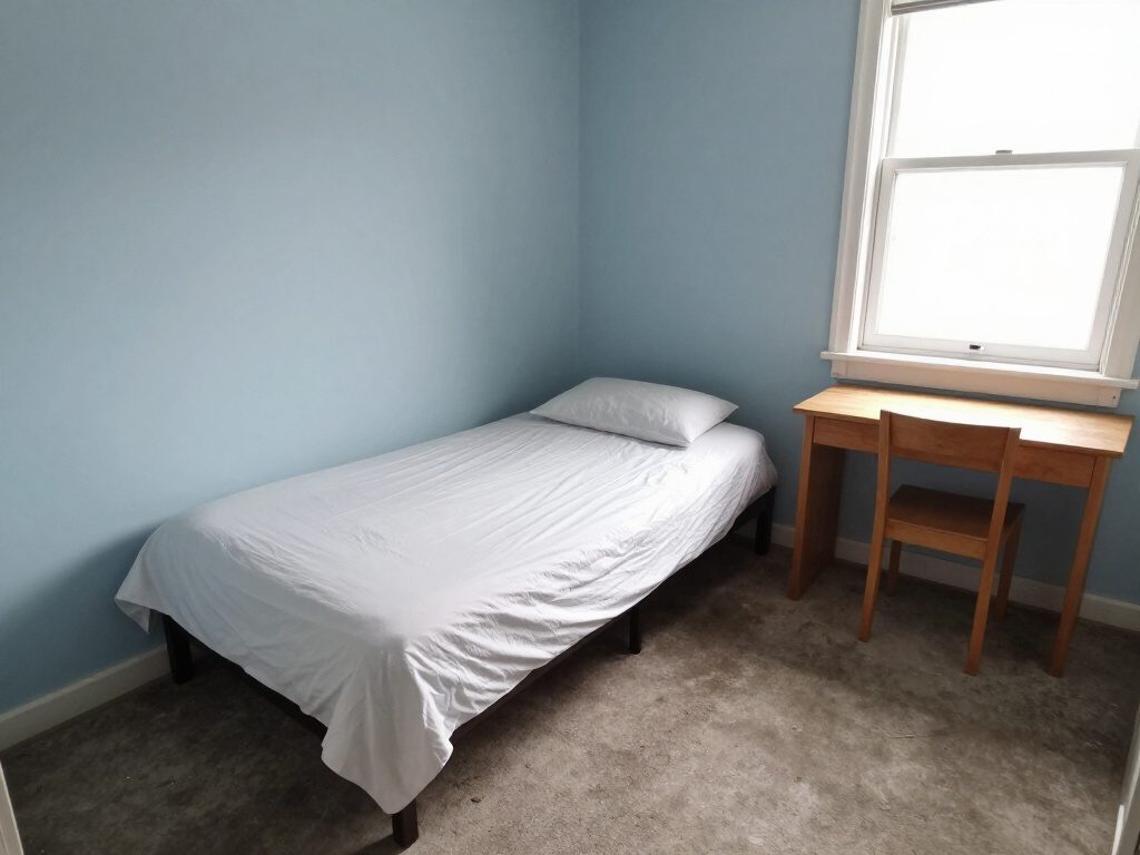 A real bedroom, before HomeGlow's Japandi redesign
