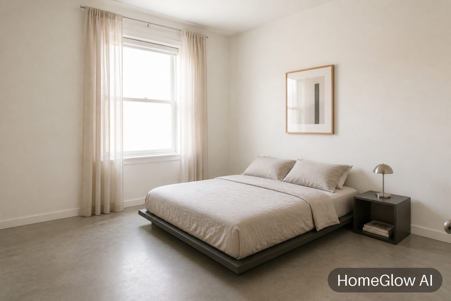 The same bedroom redesigned in Minimal by HomeGlow
