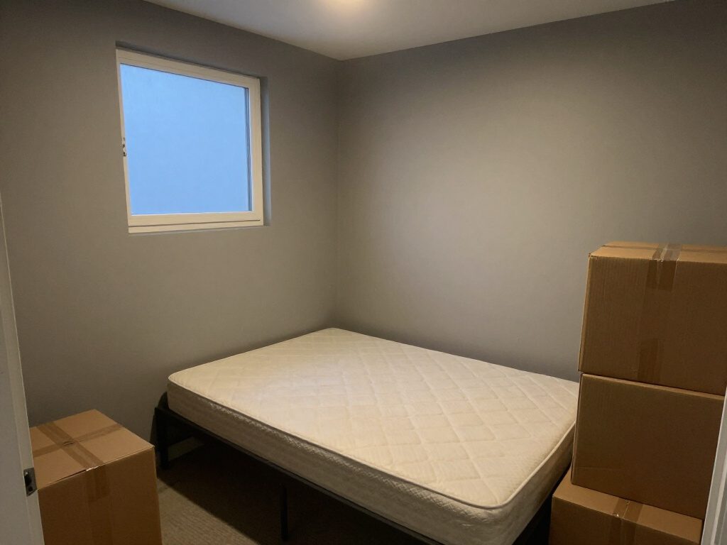 A real bedroom, before HomeGlow's Scandinavian redesign