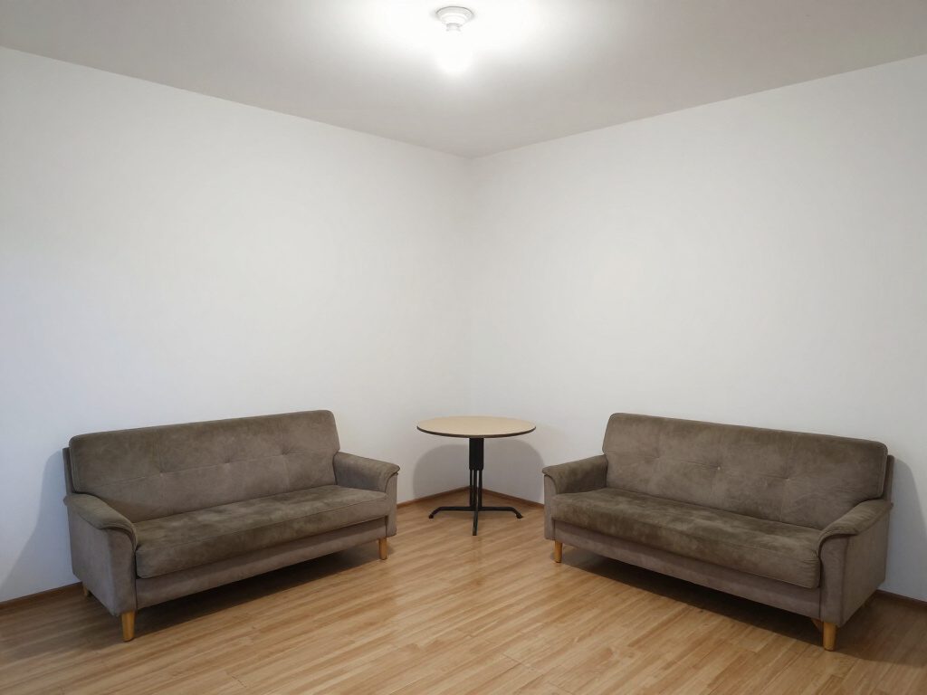 A real living room, before HomeGlow's Scandinavian redesign